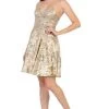 May Queen - MQ1691 Sequin Embellished Strapless Cocktail Dress Cocktail Dresses