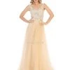 Formal Gowns May Queen - MQ1716 Lace Appliqued Bodice Tulle Dress