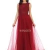 May Queen - MQ1717 Sheer Lattice Rendered Tulle Dress Formal Gowns