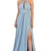 May Queen - MQ1729 Halter Neck A-line Dress With Slit