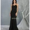 May Queen - MQ1806 Dual Straps Sweetheart Neck Long Dress - 1 Pc Black/Multi In Size 14 Available Formal Gowns