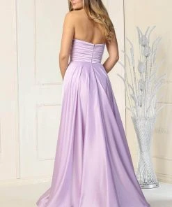 May Queen - MQ1846 Strapless Sweetheart Neck Prom Dress - 1 Pc Lilac In Size 10 Available Formal Gowns