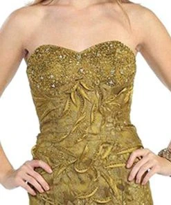 May Queen - MQ540 Strapless Sequined Lace Applique Dress 19 May Queen - MQ540 Strapless Sequined Lace Applique Dress