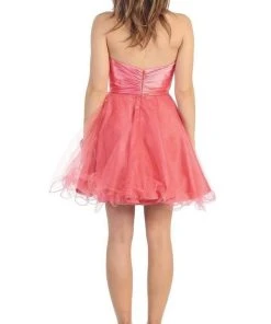 May Queen - MQ697 Bejeweled Bodice Strapless Sweetheart Cocktail Dress