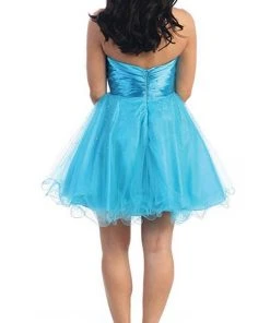 May Queen - MQ697 Bejeweled Bodice Strapless Sweetheart Cocktail Dress