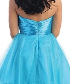 May Queen - MQ697 Bejeweled Bodice Strapless Sweetheart Cocktail Dress