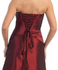 May Queen - MQ731 Appliqued Pleat Ornate Mother Of The Bride Formal Gowns