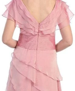 Formal Gowns May Queen - MQ831 Tiered Chiffon Surplice V-Neck Formal Dress 14 Formal Gowns May Queen - MQ831 Tiered Chiffon Surplice V-Neck Formal Dress