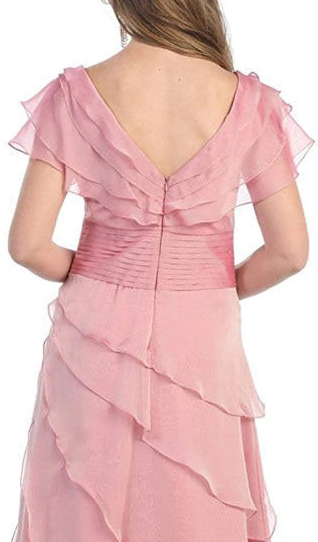 Formal Gowns May Queen - MQ831 Tiered Chiffon Surplice V-Neck Formal Dress 7 Formal Gowns May Queen - MQ831 Tiered Chiffon Surplice V-Neck Formal Dress