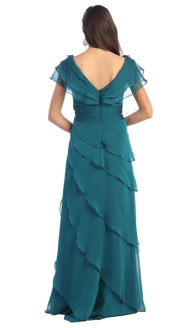 Formal Gowns May Queen - MQ831 Tiered Chiffon Surplice V-Neck Formal Dress 9 Formal Gowns May Queen - MQ831 Tiered Chiffon Surplice V-Neck Formal Dress