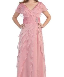 Formal Gowns May Queen - MQ831 Tiered Chiffon Surplice V-Neck Formal Dress 11 Formal Gowns May Queen - MQ831 Tiered Chiffon Surplice V-Neck Formal Dress