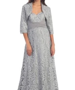 Formal Gowns May Queen - MQ888 Baroque Lace Sweetheart Evening Dress With Bolero