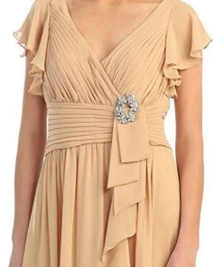 May Queen - MQ924 Butterfly Sleeve Ruched V-Neck Draping Evening Dress Formal Gowns 7 May Queen - MQ924 Butterfly Sleeve Ruched V-Neck Draping Evening Dress Formal Gowns