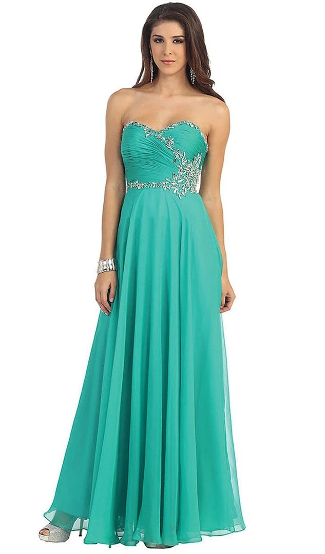 Formal Gowns May Queen - MQ981 Embellished Ruched Sweetheart Chiffon Prom Dress 10 Formal Gowns May Queen - MQ981 Embellished Ruched Sweetheart Chiffon Prom Dress
