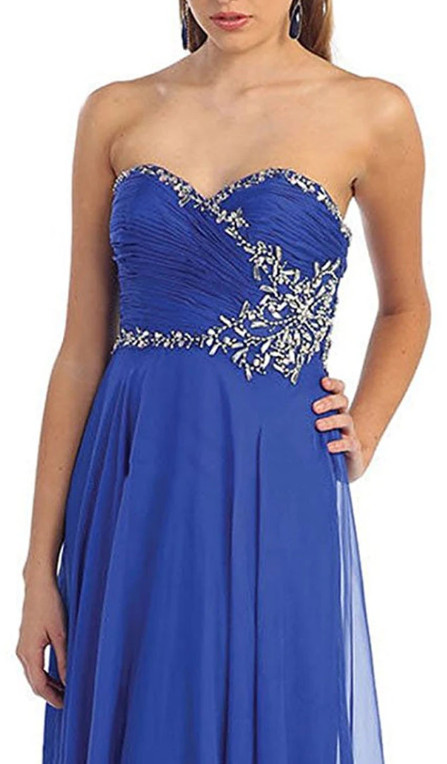 Formal Gowns May Queen - MQ981 Embellished Ruched Sweetheart Chiffon Prom Dress 4 Formal Gowns May Queen - MQ981 Embellished Ruched Sweetheart Chiffon Prom Dress