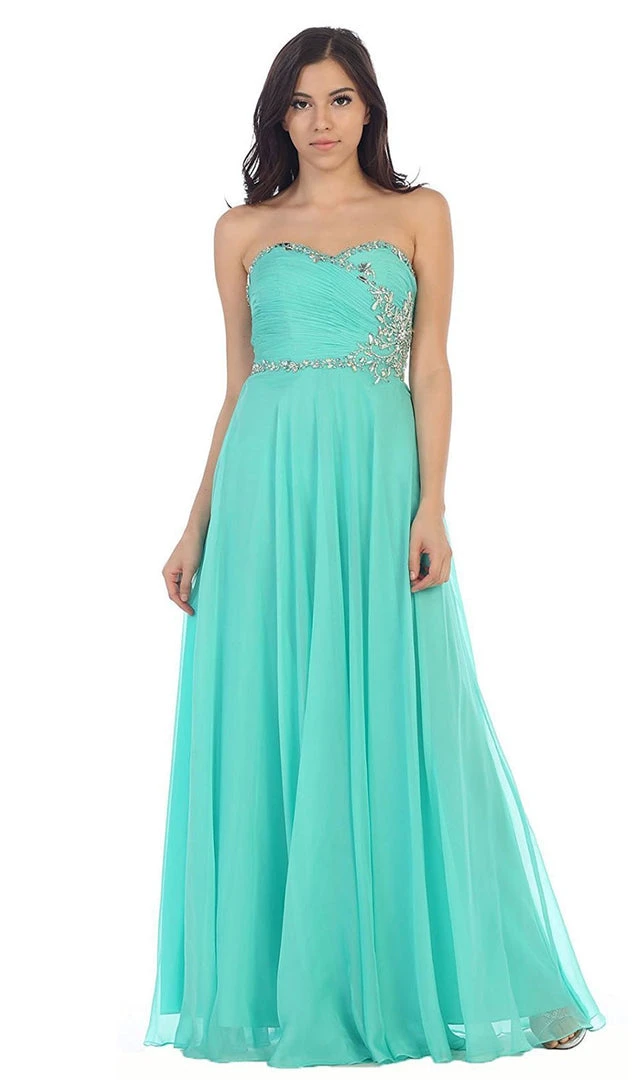 Formal Gowns May Queen - MQ981 Embellished Ruched Sweetheart Chiffon Prom Dress 9 Formal Gowns May Queen - MQ981 Embellished Ruched Sweetheart Chiffon Prom Dress