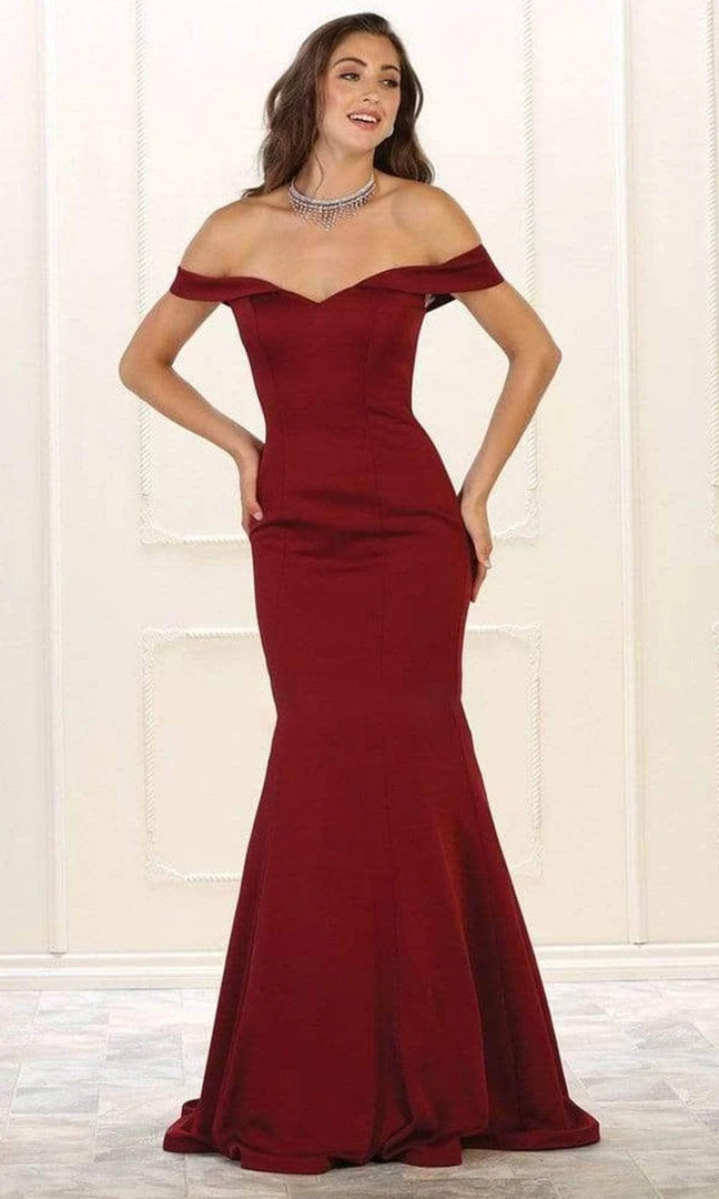 May Queen - Off Shoulder Mermaid Evening Gown MQ1547 - 1 Pc Burgundy In Size 2 Available Formal Gowns 3 May Queen - Off Shoulder Mermaid Evening Gown MQ1547 - 1 Pc Burgundy In Size 2 Available Formal Gowns