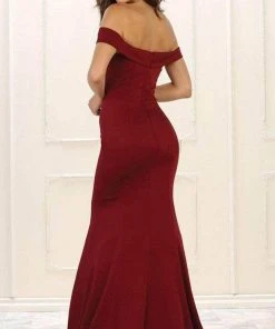 May Queen - Off Shoulder Mermaid Evening Gown MQ1547 - 1 Pc Burgundy In Size 2 Available Formal Gowns 6 May Queen - Off Shoulder Mermaid Evening Gown MQ1547 - 1 Pc Burgundy In Size 2 Available Formal Gowns
