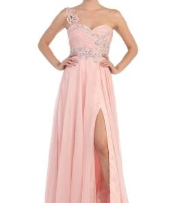 May Queen - One Shoulder Strap Sequined Formal Dress With High Front Slit Formal Gowns 14 May Queen - One Shoulder Strap Sequined Formal Dress With High Front Slit Formal Gowns