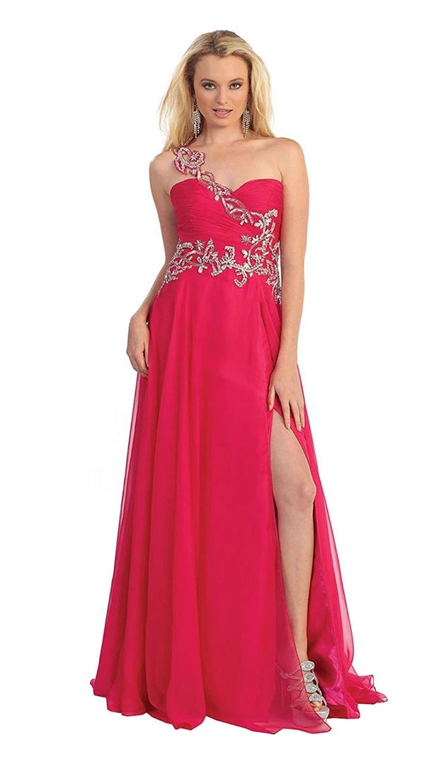 May Queen - One Shoulder Strap Sequined Formal Dress With High Front Slit Formal Gowns 7 May Queen - One Shoulder Strap Sequined Formal Dress With High Front Slit Formal Gowns