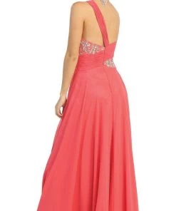 May Queen - One Shoulder Strapped Sweetheart Evening Dress