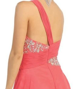 May Queen - One Shoulder Strapped Sweetheart Evening Dress