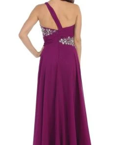 May Queen - One Shoulder Strapped Sweetheart Evening Dress