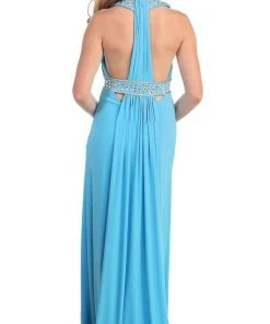 May Queen - Pleated Halter Evening Dress Formal Gowns 13 May Queen - Pleated Halter Evening Dress Formal Gowns