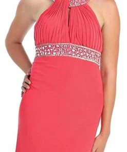 May Queen - Pleated Halter Evening Dress Formal Gowns 9 May Queen - Pleated Halter Evening Dress Formal Gowns