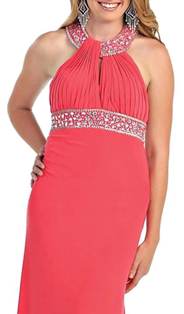 May Queen - Pleated Halter Evening Dress Formal Gowns 4 May Queen - Pleated Halter Evening Dress Formal Gowns