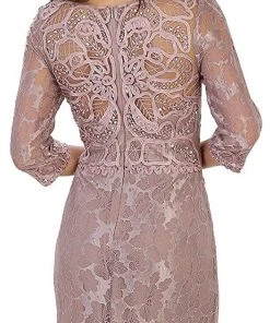 May Queen - Quarter Length Sleeve Lace Evening Dress 11 May Queen - Quarter Length Sleeve Lace Evening Dress