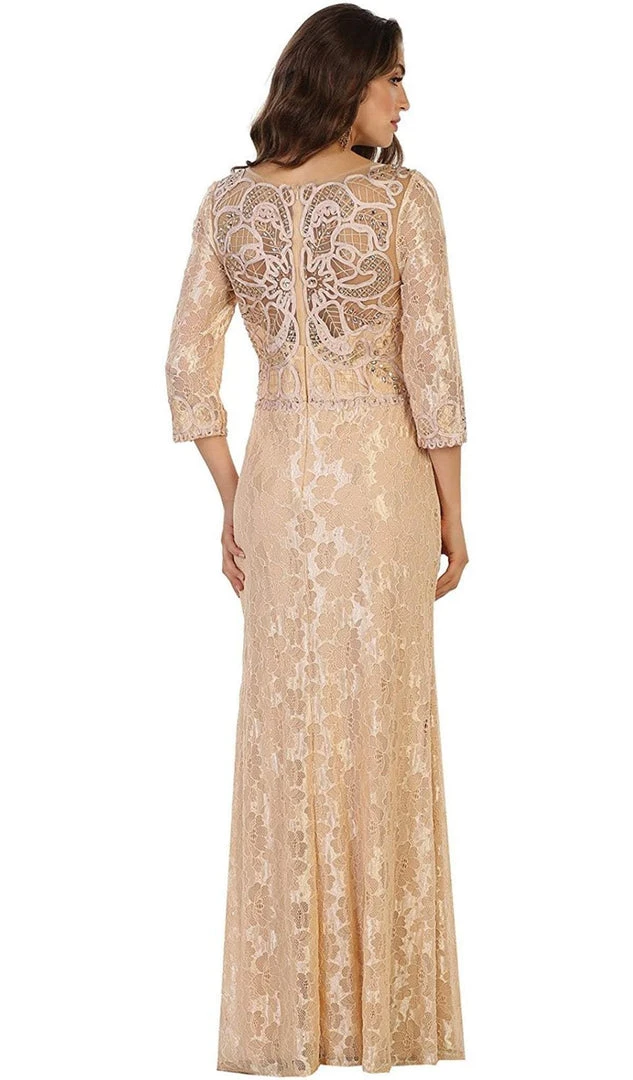 May Queen - Quarter Length Sleeve Lace Evening Dress 8 May Queen - Quarter Length Sleeve Lace Evening Dress