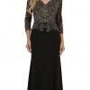 May Queen - Quarter Length Sleeve Lace Sheath Dress MQ1505 - 1 Pc Black In Size L Available