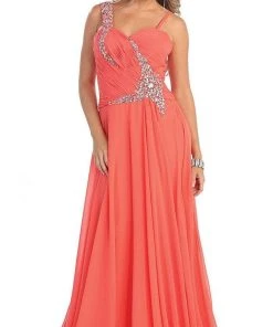 May Queen - Rhinestone Embellished Pleated Evening Gown Formal Gowns 21 May Queen - Rhinestone Embellished Pleated Evening Gown Formal Gowns