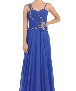 May Queen - Rhinestone Embellished Pleated Evening Gown Formal Gowns 27 May Queen - Rhinestone Embellished Pleated Evening Gown Formal Gowns