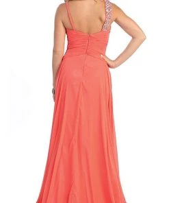 May Queen - Rhinestone Embellished Pleated Evening Gown Formal Gowns 22 May Queen - Rhinestone Embellished Pleated Evening Gown Formal Gowns