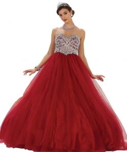 May Queen - Rhinestone Embellished Quinceanera Ballgown Formal Gowns