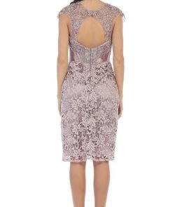 May Queen - RQ-7296 Embroidered Illusion Jewel Sheath Cocktail Dress Cocktail Dresses 10 May Queen - RQ-7296 Embroidered Illusion Jewel Sheath Cocktail Dress Cocktail Dresses