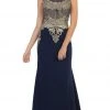 May Queen - RQ-7436 Gilded Sheer Jewel Sheath Evening Dress 1 May Queen - RQ-7436 Gilded Sheer Jewel Sheath Evening Dress