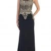 May Queen - RQ-7437 Embellished Illusion Jewel Sheath Evening Dress 1 May Queen - RQ-7437 Embellished Illusion Jewel Sheath Evening Dress