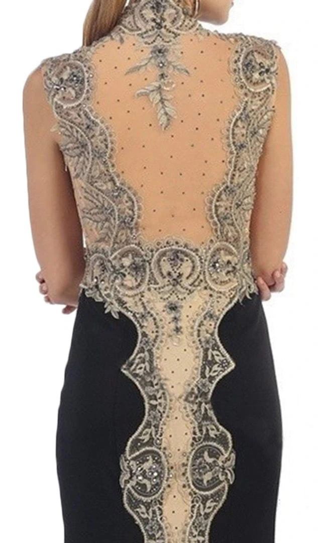 May Queen - RQ-7440 Embellished Queen Anne Sheath Evening Dress Formal Gowns 6 May Queen - RQ-7440 Embellished Queen Anne Sheath Evening Dress Formal Gowns