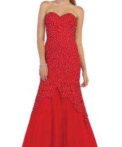 Formal Gowns May Queen - RQ-7445 Embroidered Sweetheart Mermaid Evening Dress