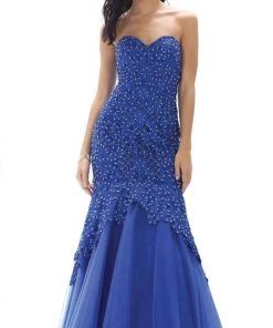 Formal Gowns May Queen - RQ-7445 Embroidered Sweetheart Mermaid Evening Dress