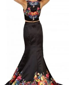 Formal Gowns May Queen - RQ-7503 Two Piece Floral Print Evening Gown 8 Formal Gowns May Queen - RQ-7503 Two Piece Floral Print Evening Gown