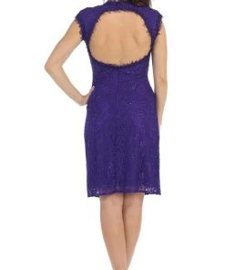 May Queen - RQ7242 Cap Sleeve Sheer Jewel Lace Cocktail Dress Cocktail Dresses 11 May Queen - RQ7242 Cap Sleeve Sheer Jewel Lace Cocktail Dress Cocktail Dresses