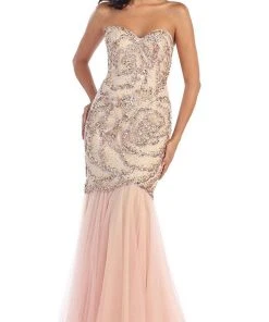 Formal Gowns May Queen - RQ7289 Strapless Sequined Embellished Evening Gown 12 Formal Gowns May Queen - RQ7289 Strapless Sequined Embellished Evening Gown
