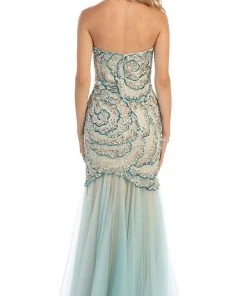 Formal Gowns May Queen - RQ7289 Strapless Sequined Embellished Evening Gown 10 Formal Gowns May Queen - RQ7289 Strapless Sequined Embellished Evening Gown