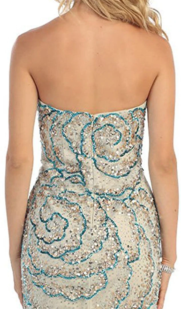 Formal Gowns May Queen - RQ7289 Strapless Sequined Embellished Evening Gown 6 Formal Gowns May Queen - RQ7289 Strapless Sequined Embellished Evening Gown