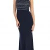 May Queen - RQ7322 Illusion High Neck Embellished Evening Dress Formal Gowns