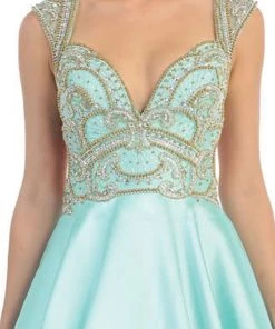 May Queen - RQ7392 Sleeveless Sequin Embellished Evening Ballgown Formal Gowns